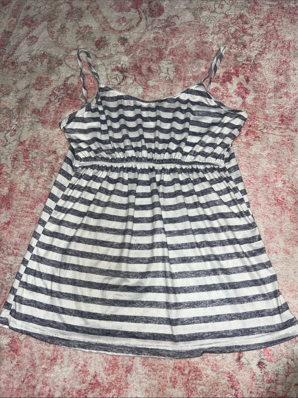 Amazon Women's Striped Tank Top White and Gray